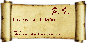 Pavlovits István névjegykártya