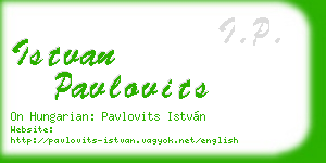 istvan pavlovits business card