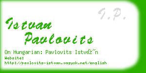 istvan pavlovits business card